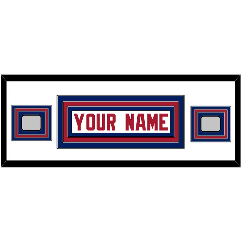 New York Nameplate & Super Bowl XLII & XLVI Jersey Patches - Road White - Triple Mat 2