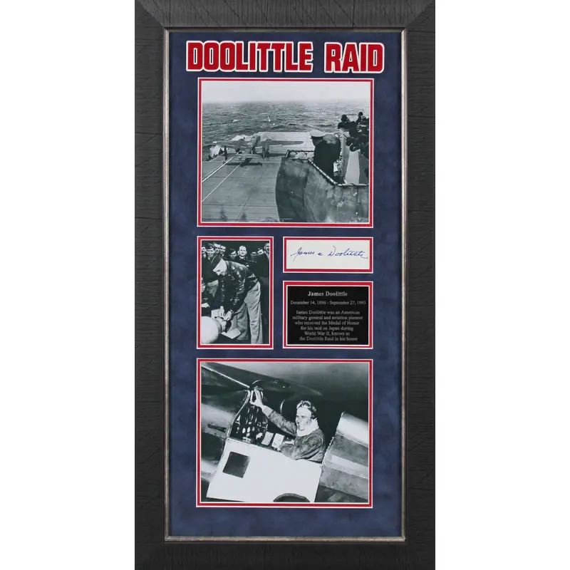 Gen. James Doolittle WWII Signed 3x5 Index Card Framed Display BAS #BN89239
