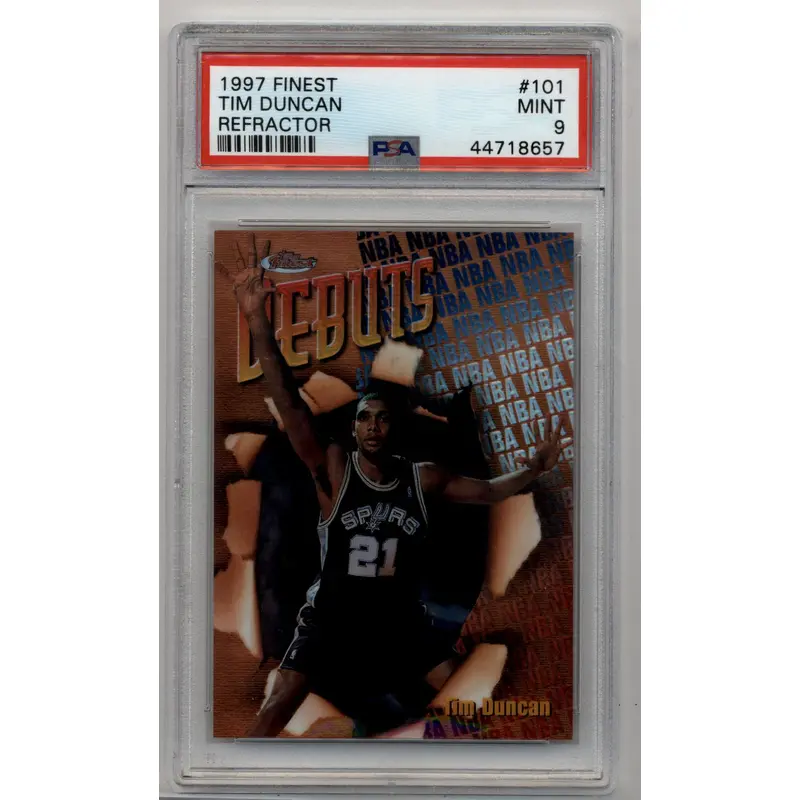 Tim Duncan 1997-98 Finest Refractor #101 PSA 9 Mint