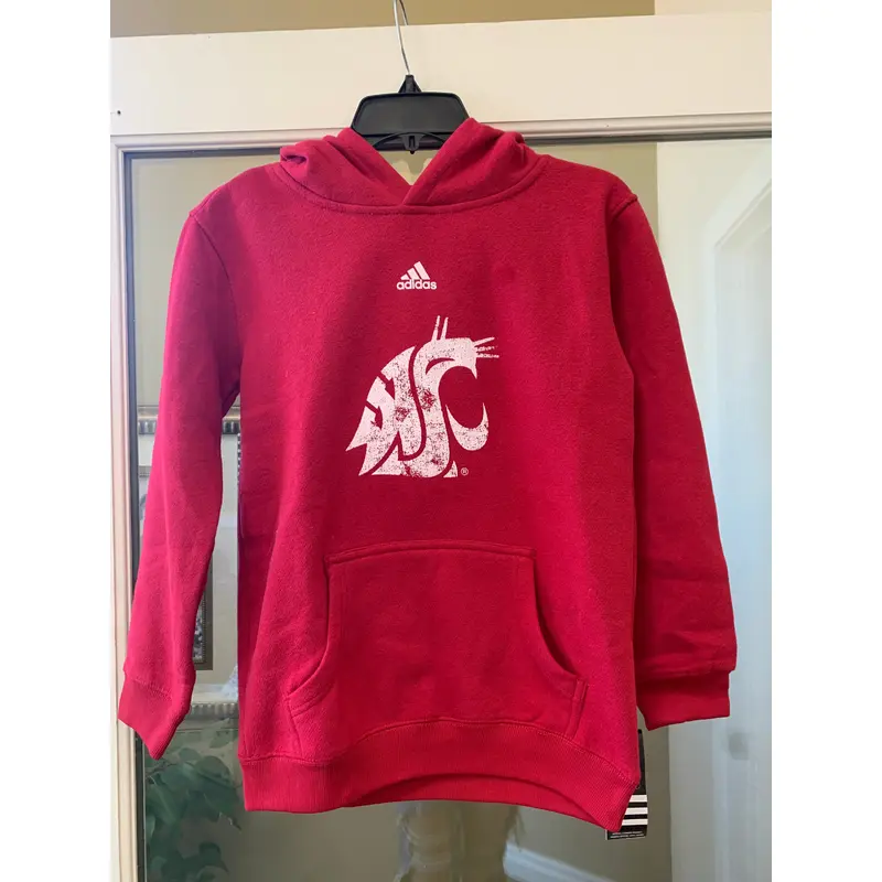 Youth Crimson Adidas Hooded Sweatshirt