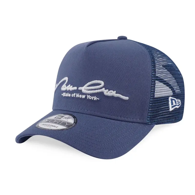 New Era Basic Dark Blue 9FORTY A-Frame Trucker Adjustable Cap