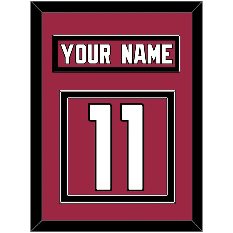 Arizona Nameplate & Number (Back) - Home Red (2015-2022) - Double Mat 2