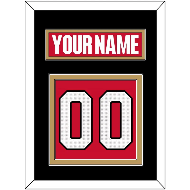 Ottawa Nameplate & Number (Back) - Home Red (2017-2020) - Double Mat 3
