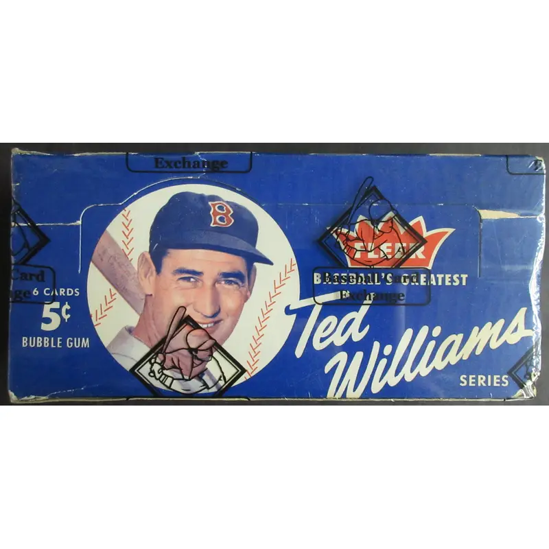 1959 Fleer Ted Williams Baseball Unopened 5 Cent Wax Box (BBCE) (X1902)