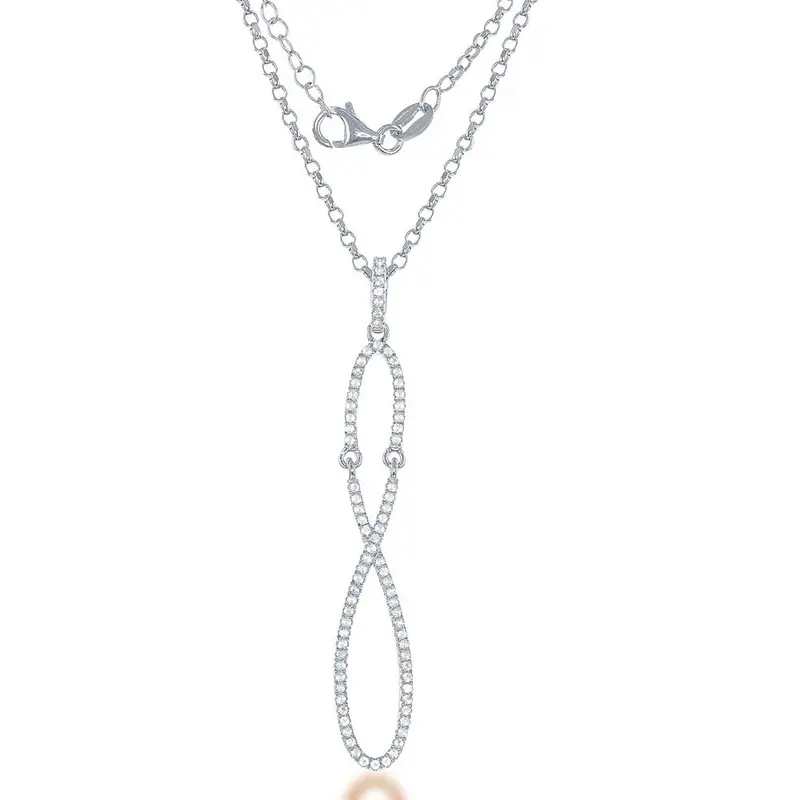 Sterling Silver Infinity White Topaz 0.616 cttw  Necklace